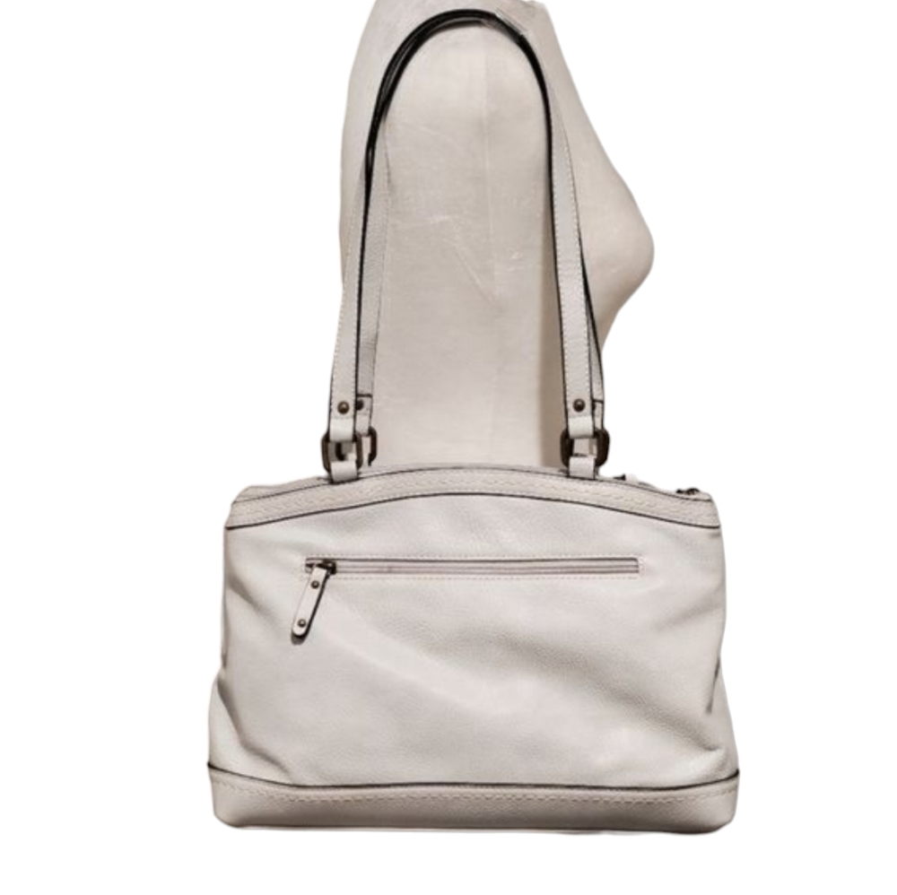 Born Concept Large Shoulder Tote Hobo Bag White Vegan Leather 3 Compartment - Picture 3 of 10